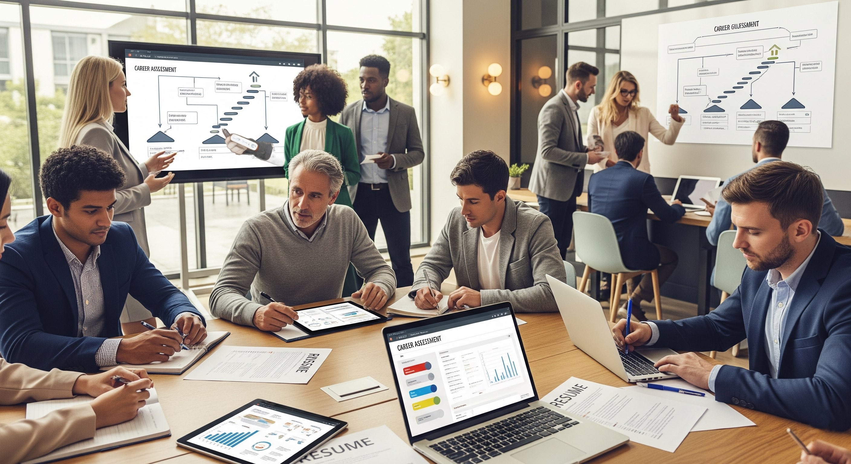 Career guides illustration showing professional development